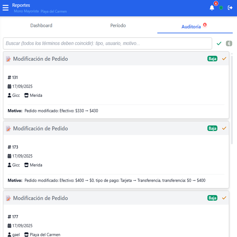 Auditoría del Sistema